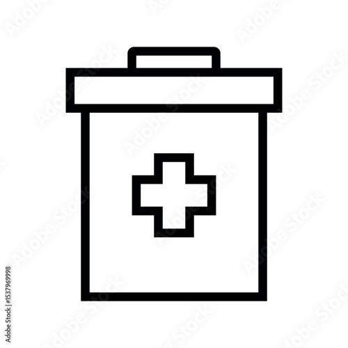Medical waste bin icon, medical waste bin outline style icon vector in trendy flat style illustration isolated on white background.
