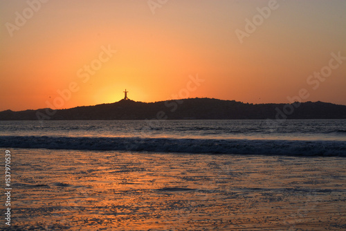 Third Millennium Cross at sunset in Coquimo, Chile