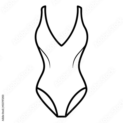 Stylish swimsuit line art vector for summer fashion design, beachwear branding, and minimalist apparel graphics.