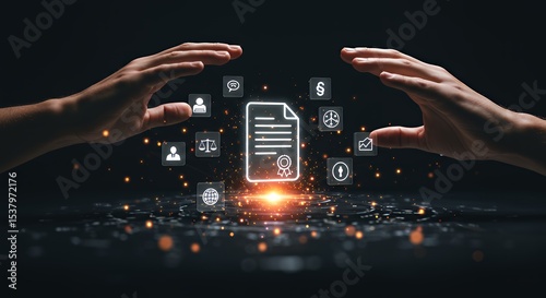 Document and Hands - Legal and Digital Contract