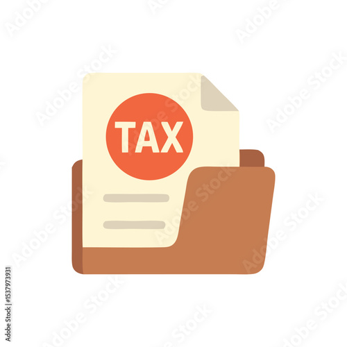 A simple icon depicting a folder containing tax documents.