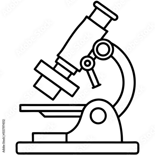  Minimal Microscope Line Icon