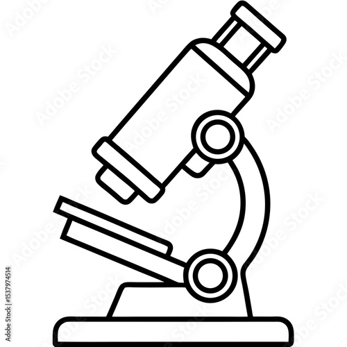  Minimal Microscope Line Icon