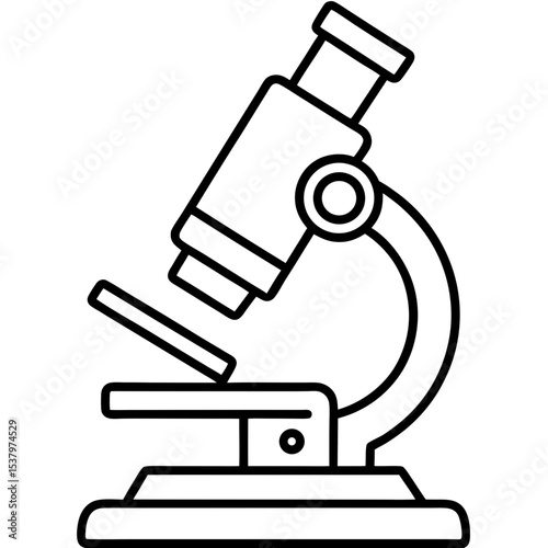  Minimal Microscope Line Icon