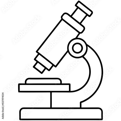  Minimal Microscope Line Icon