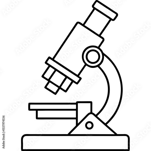  Minimal Microscope Line Icon