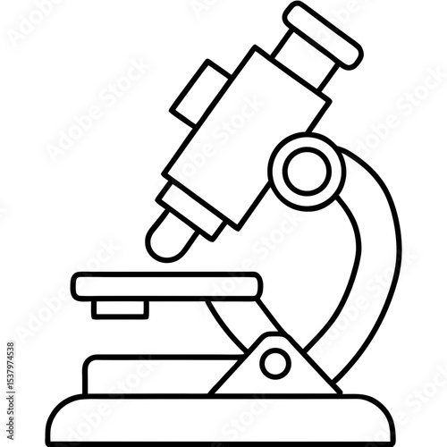  Minimal Microscope Line Icon