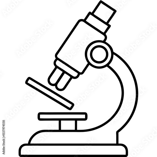  Minimal Microscope Line Icon