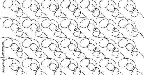 Overlapping Circular Black Line Pattern
