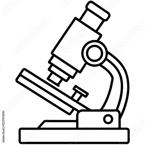  Minimal Microscope Line Icon