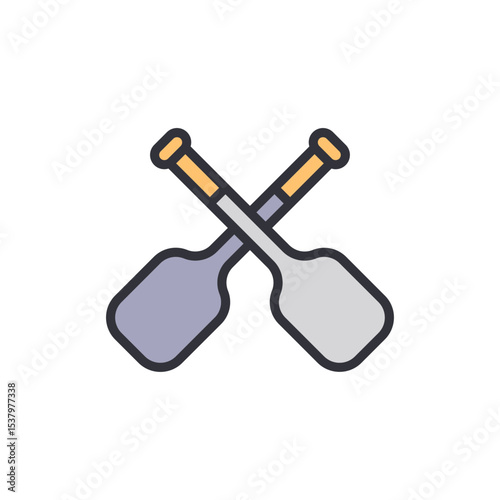 Illustration Of Crossed Paddles Symbolizing Rowing And Water Activities