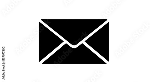 Simple Black Envelope Icon  Communication, Message, Mail, Post, Correspondence