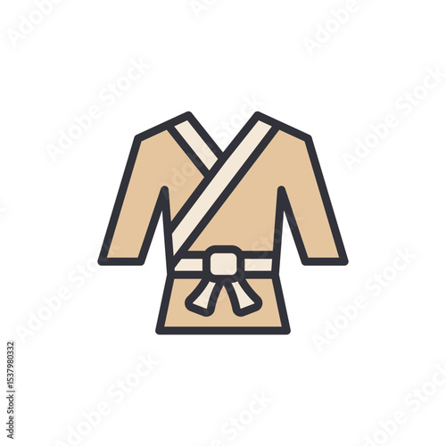 Iconic Representation Of Martial Arts Uniform Isolated With Clean Design