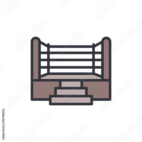 Isolated Boxing Ring Graphic With Transparent Background For Fighting Sports