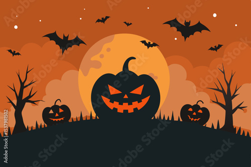 halloween background with pumpkin