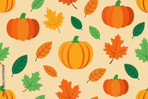 seamless pattern with pumpkin