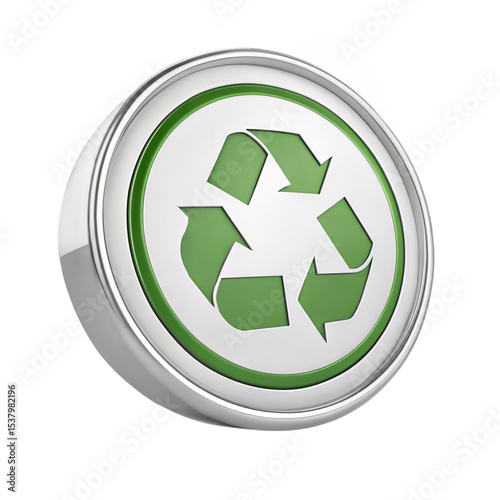 3D Refresh Icon in Glossy Material Style on White Background