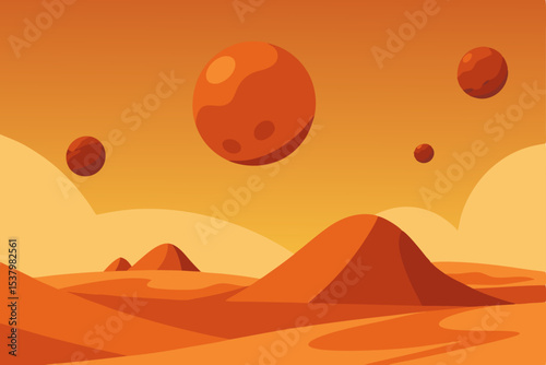 vector illustration of desert landscape