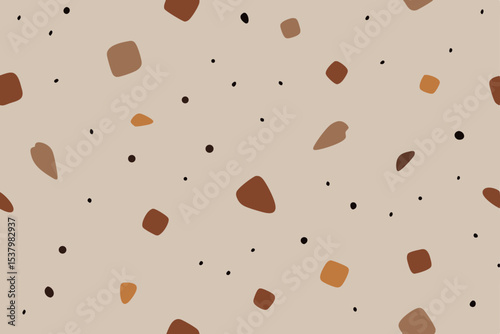 Seamless pattern of chocolate drops, a brown food texture vector illustration