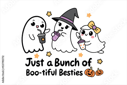 Cute Halloween Ghost Sublimation T shirt Design