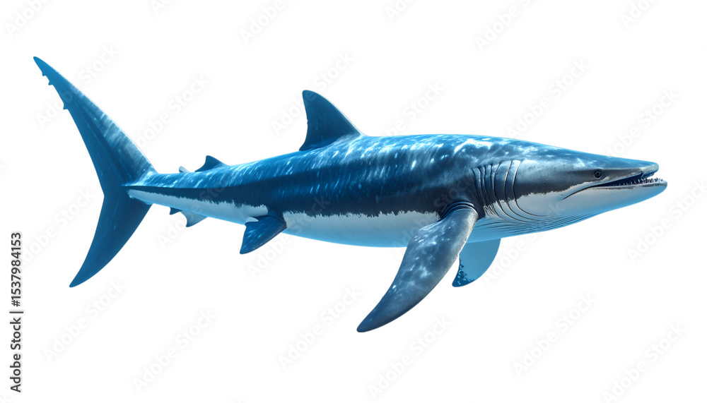 Fototapeta premium Mosasaurus Illustration: A detailed illustration , showcasing its powerful physique and imposing size against a white background.&nbsp;