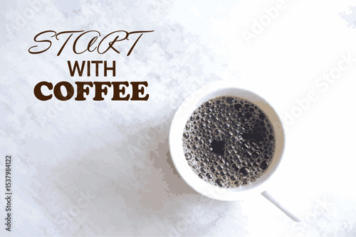 START WITH COFFEE - START WITH COFFEE Logotype with cup of coffee image
