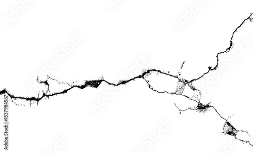 One big crack isolated transparent background png macro