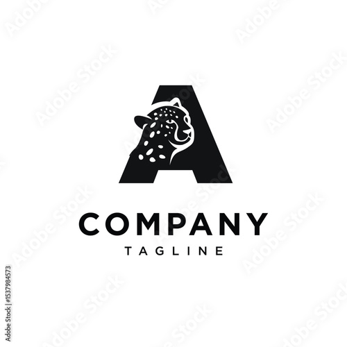 Letter A Cheetah Logo Icon Vector