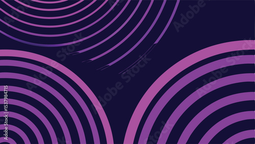 Abstract dark background with purple curved lines forming circular shapes in the corners of the image
