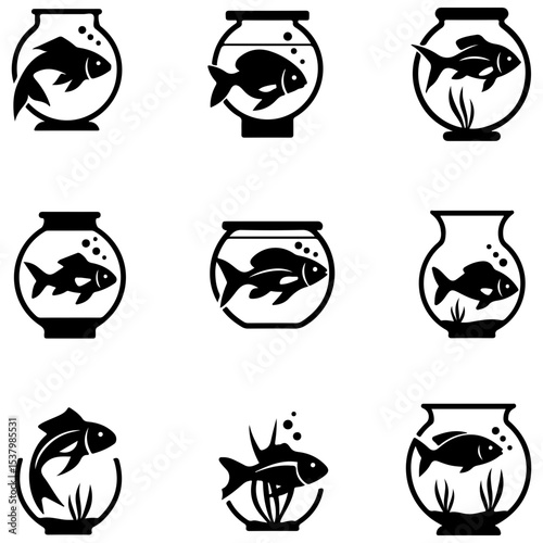 A spawning behavior set showing aquatic courtship dance silhouettes