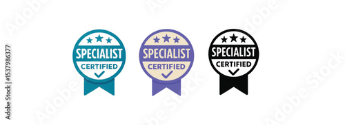Certified Specialist Badge Set, Teal, Purple