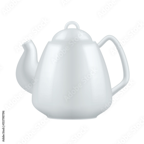 Ceramic teapot displayed on a clean white background showcasing a minimalist design and elegant form suitable for tea lovers