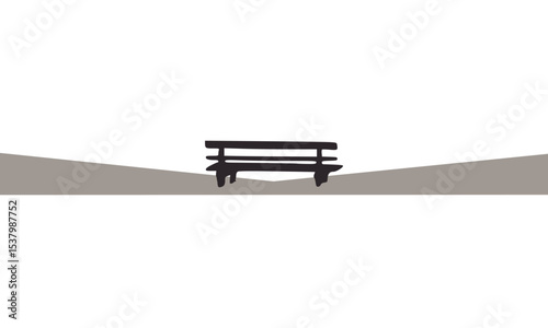 bench on a white background