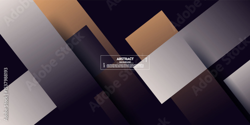 Abstract colorful paper cut with overlapping square background. Simple and dark trendy banner shape pattern design. Vector Eps10