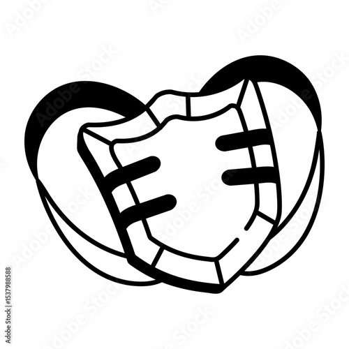 A doodle style icon of abdominal guard
