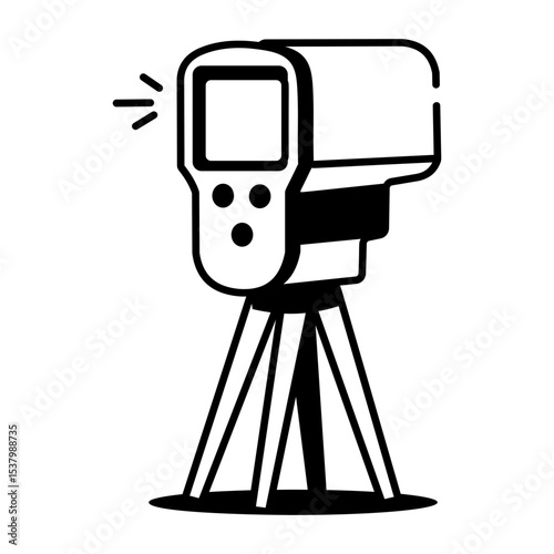 A drawing style icon showing speed gun
