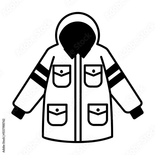 A sketchy style icon of rain jacket
