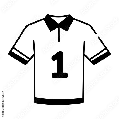 A sketchy style icon of cricket shirt
