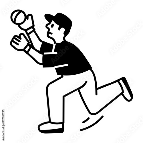 A hand drawn style icon of bowler
