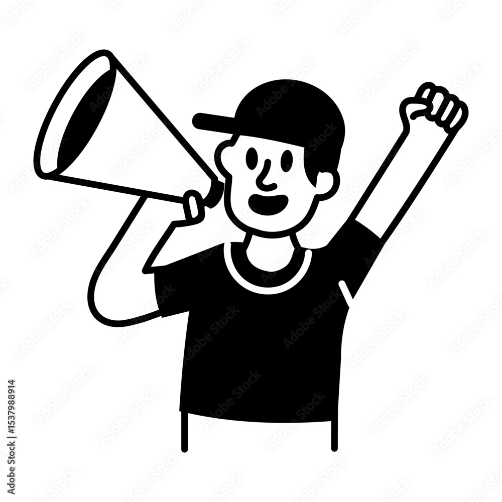 A sketchy style icon of sports fan A sketchy style icon of sports fan