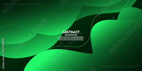 Premium green abstract background with gradient color background and dynamic lines in the background. Eps10 vector