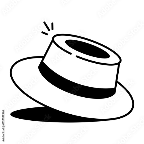 A doodle style icon of umpire hat
