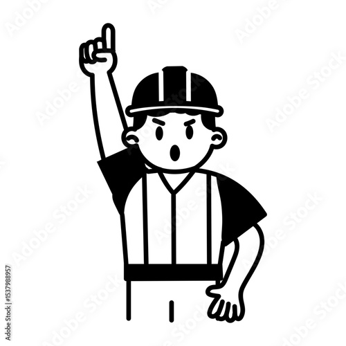 A hand drawn style icon of referee

