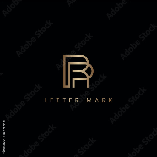 Abstract Luxury RP PR Monogram Logo Design, Elegant Lettermark Logo Template.