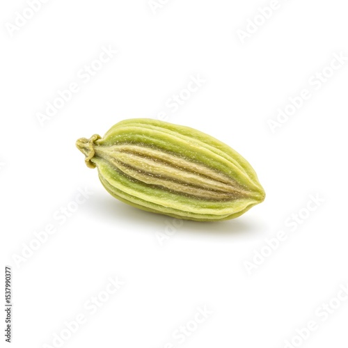 Wallpaper Mural Close-up of a Single Green Cardamom Pod, Aromatic Spice Torontodigital.ca
