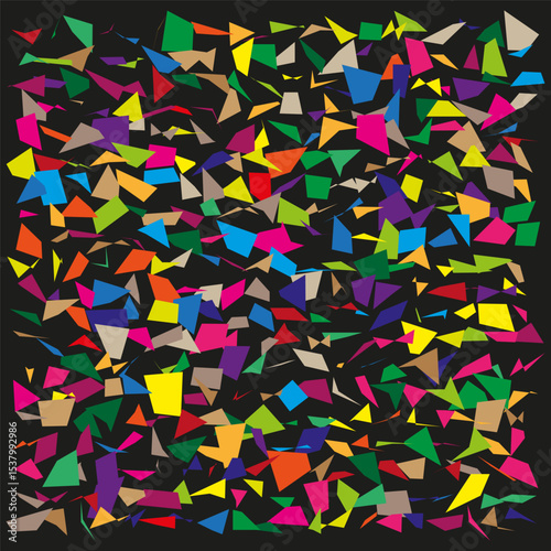 Color shard chaos. Triangular sharp mosaic. Vector broken surface. Random pattern field.