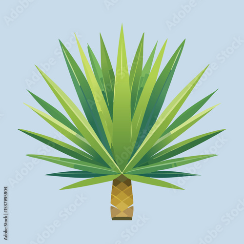 Yucca Plant Isolated on White Background, Perfect for Botanical and Design Use

