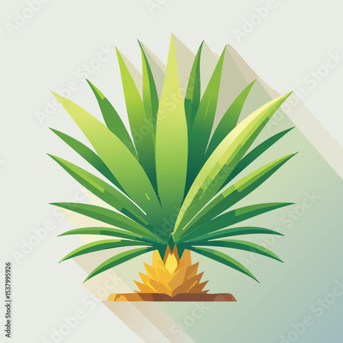 Yucca Plant Isolated on White Background, Perfect for Botanical and Design Use

