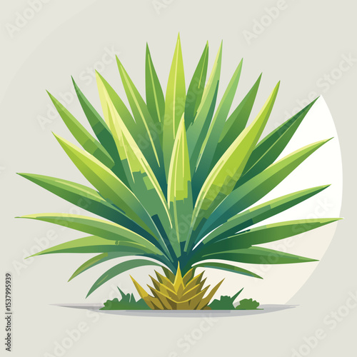 Yucca Plant Isolated on White Background, Perfect for Botanical and Design Use

