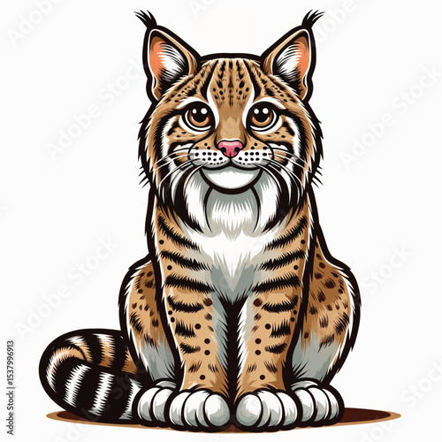 Bobcat cartoon vector illustration isolated